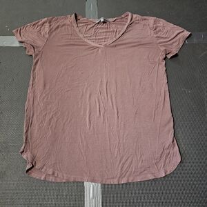 Dusty Pink Vneck Tee